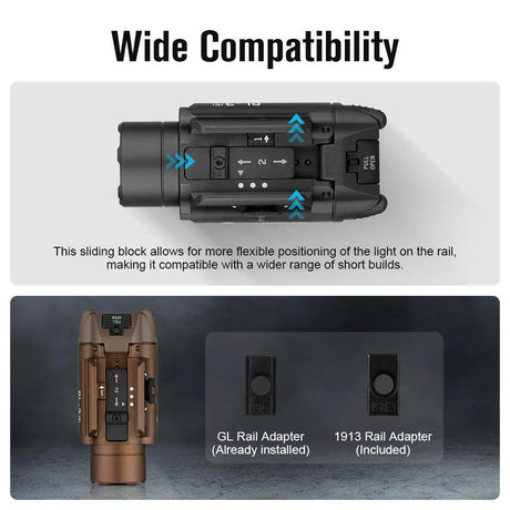 Olight PL-3S Valkyrie Rail Mountable LED Torch - Tan-Socom Tactical Airsoft