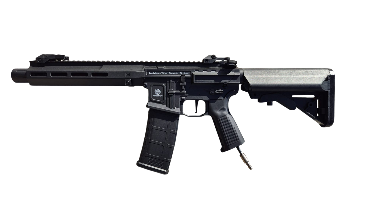 Poseidon Punisher+ M4 HPA airsoft rifle with Polarstar Jack in black