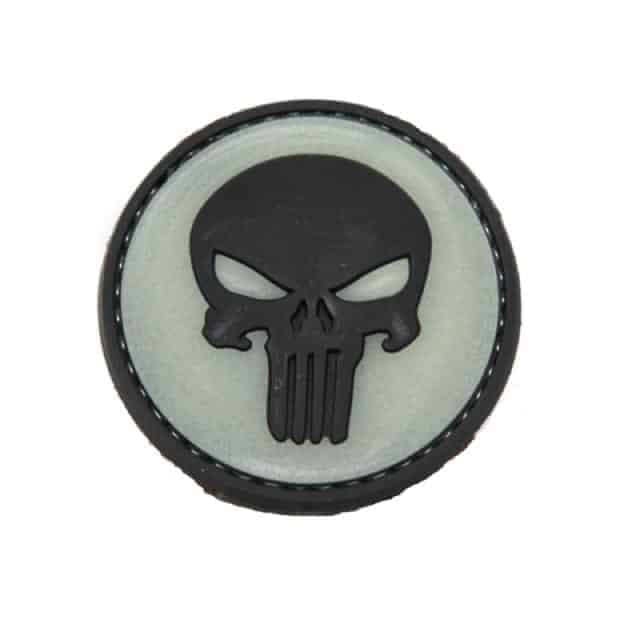 Punisher skull glow in the dark patch (Green)