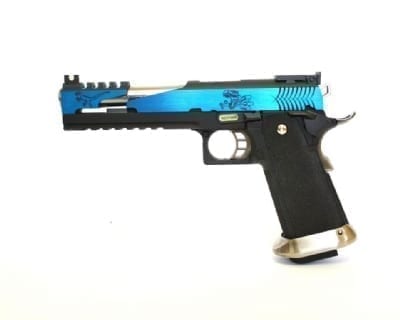 WE Hi-capa 6" T-Rex Custom with Titanium barrel - Blue