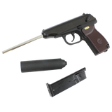 WE Makarov w/ Silencer & Extended Barrel - Brown grip