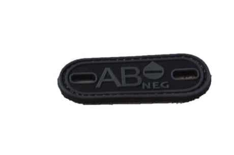 AB Negative blood type patch (Black) (Fits boot lace)