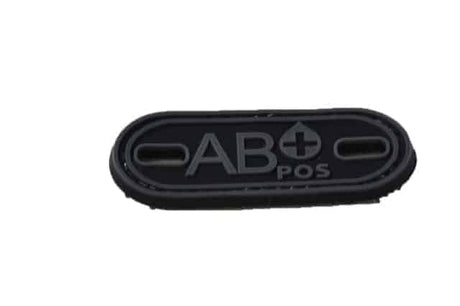 AB Positive blood type patch (Black) (Fits boot lace)