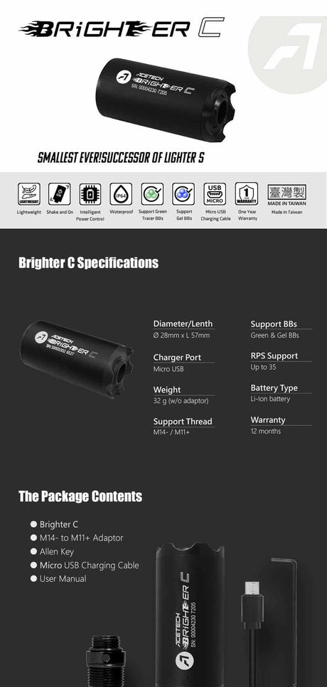 Acetech Brighter C Tracer Unit (Coloured)-Acetech-Socom Tactical Airsoft