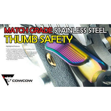 Cow Cow HI-Capa Match Grade Stainless Steel Thumb Safety (Various Colours)-COW COW Technology-Socom Tactical Airsoft