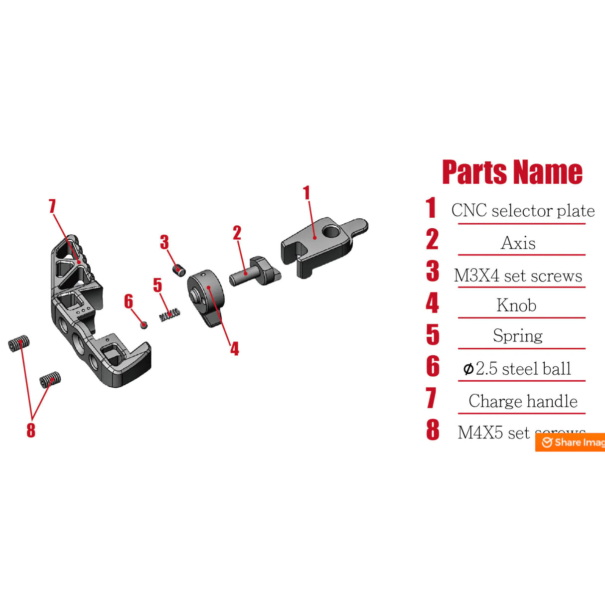 CTM AAP-01 Selector Switch Charging Handle (Type A)-CTM-Socom Tactical Airsoft