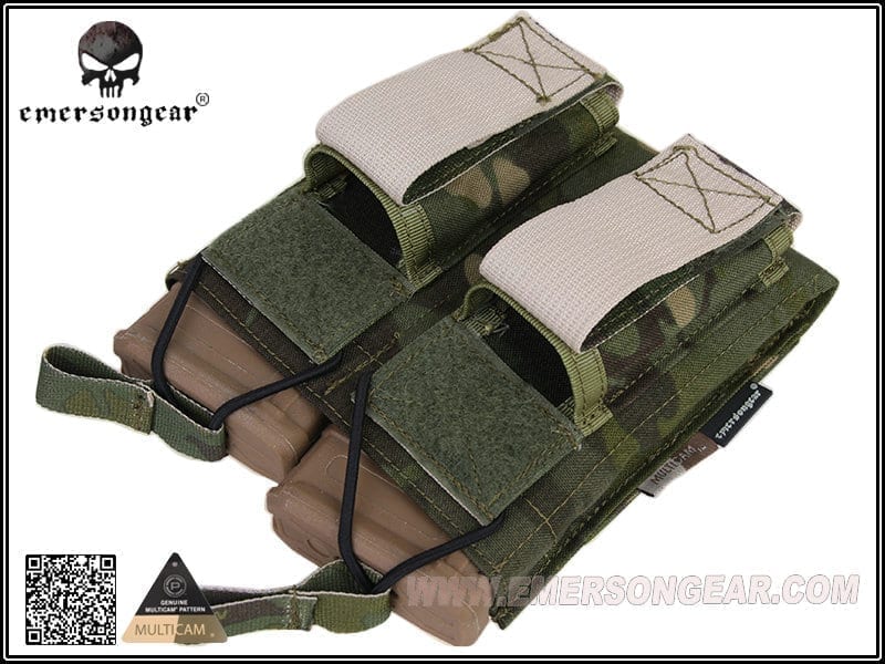 EMERSON 5.56 & Pistol Double Open Top Magazine Pouch Multicam Tropic-Emerson Gear-Socom Tactical Airsoft