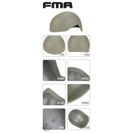 FMA Fast Helmet (Carbon Fibre Version) M/L - Dark Earth-FMA Tactical Gear-Socom Tactical Airsoft