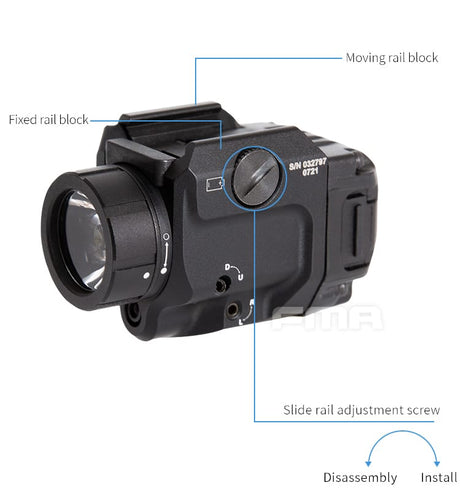 FMA LR-F8G Sub Tactical Light With Green Laser-FMA Tactical Gear-Socom Tactical Airsoft