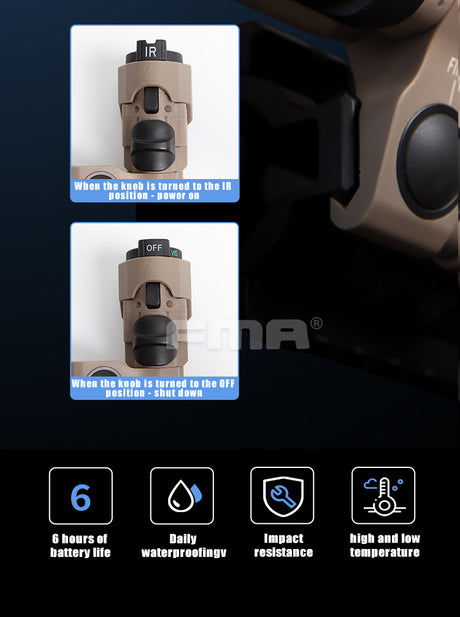 FMA MAWL-C+ Weapon Light (Nylon Version) Black / Dark Earth-FMA Tactical Gear-Socom Tactical Airsoft