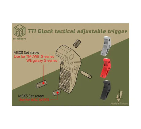 TTI Glock / AAP Tactical Adjustable Trigger (Various Colours)-TTI-Socom Tactical Airsoft
